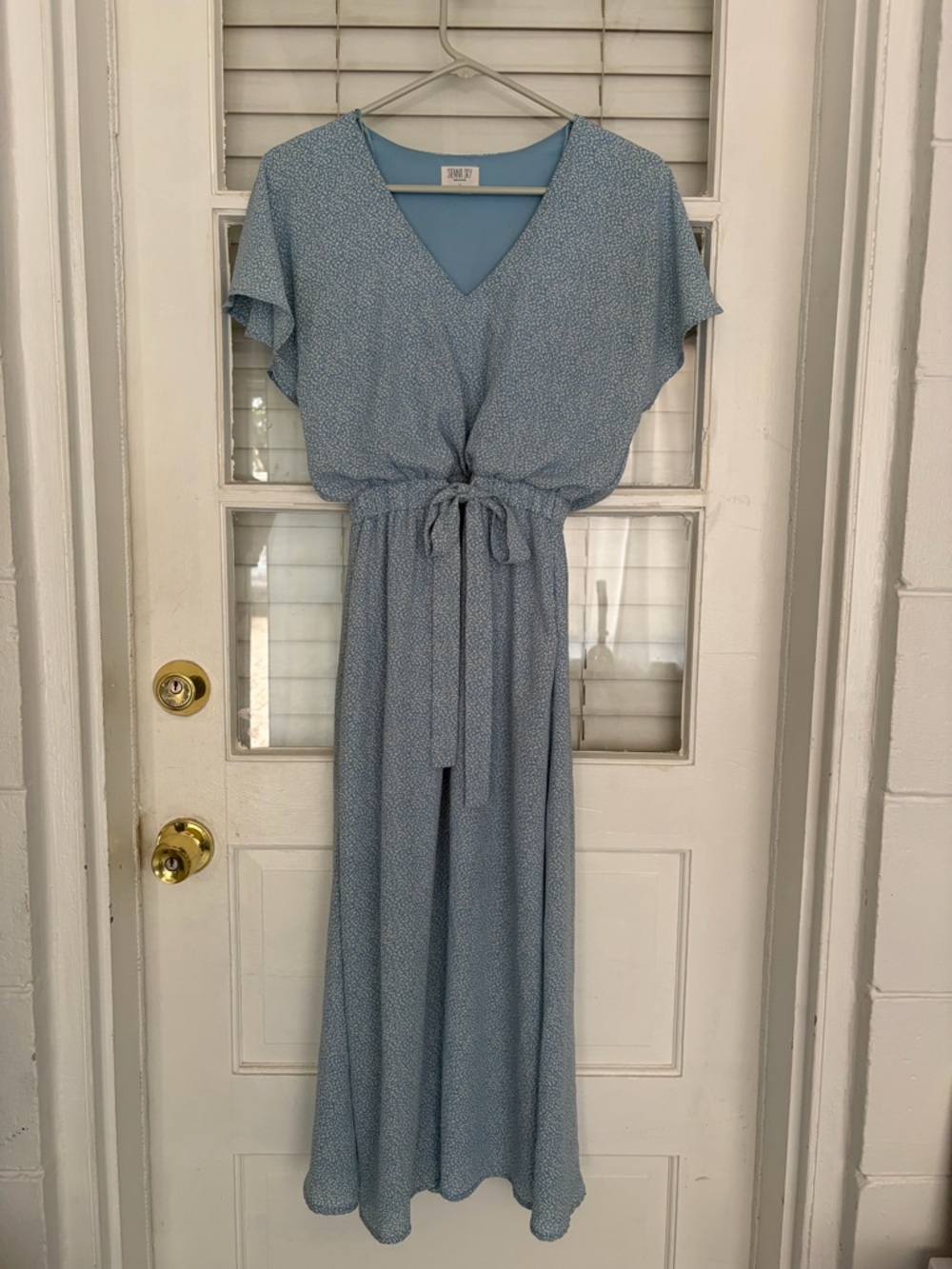 Light Blue Tie-Waist Dress